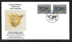 United Nations NY 653-654 30th UNCTAD WFUNA Cachet FDC First Day Cover