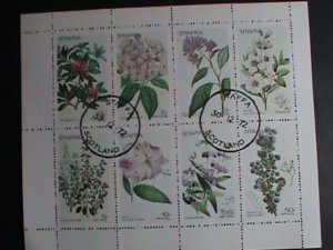 ​SCOTLAND-STAFFA STAMP-1972-WORLD RARE WILD FLOWERS CTO FULL-SHEET VERY FINE