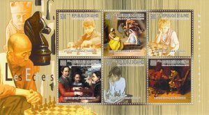 Guinea 2010 CHESS PASSION - CHESS IN ART -   Sheetlet (6) MNH