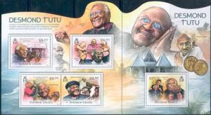 SOLOMON ISLANDS 2012 DESMOND TUTU  MASTER SHEET WITH SOUVENIR SHEET MINT NH