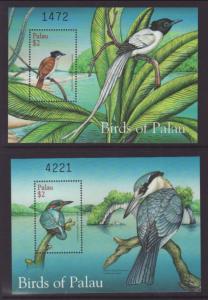 Palau 641-642 Birds Souvenir Sheets MNH VF