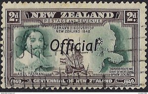 NEW ZEALAND 1940 KGVI 2d Blue-Green & Chocolate Official SGO144 Used