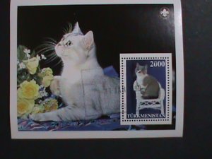 TURKMENISTAN-1999 LOVELY BEAUTIFUL CAT CTO S/S VERY FINE- CLEAR FANCY CANCEL