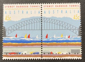 Australia 1992 #1296 Pair, Harbor Tunnel, MNH.