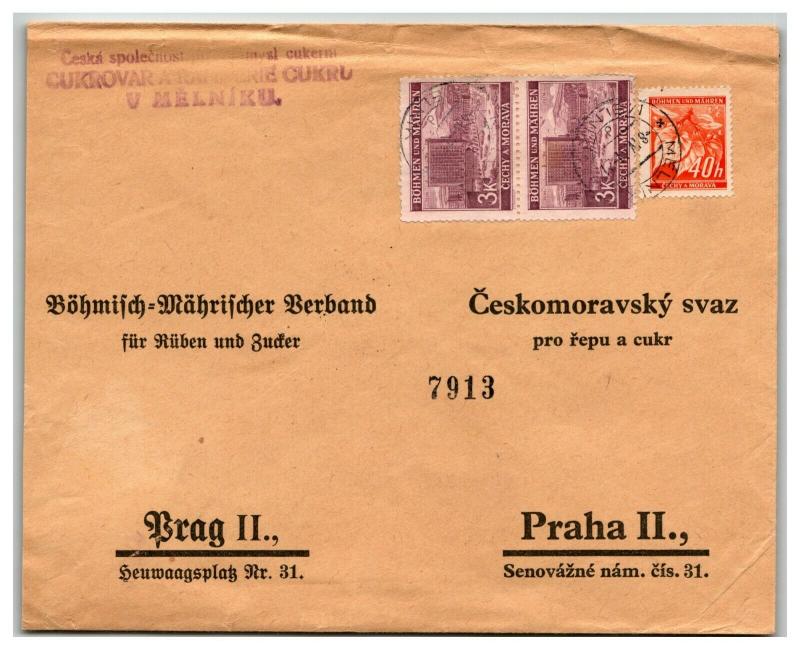 Bohemia Moravia 1941 Cover / Melniku CDS / Top Creasing - Z13842