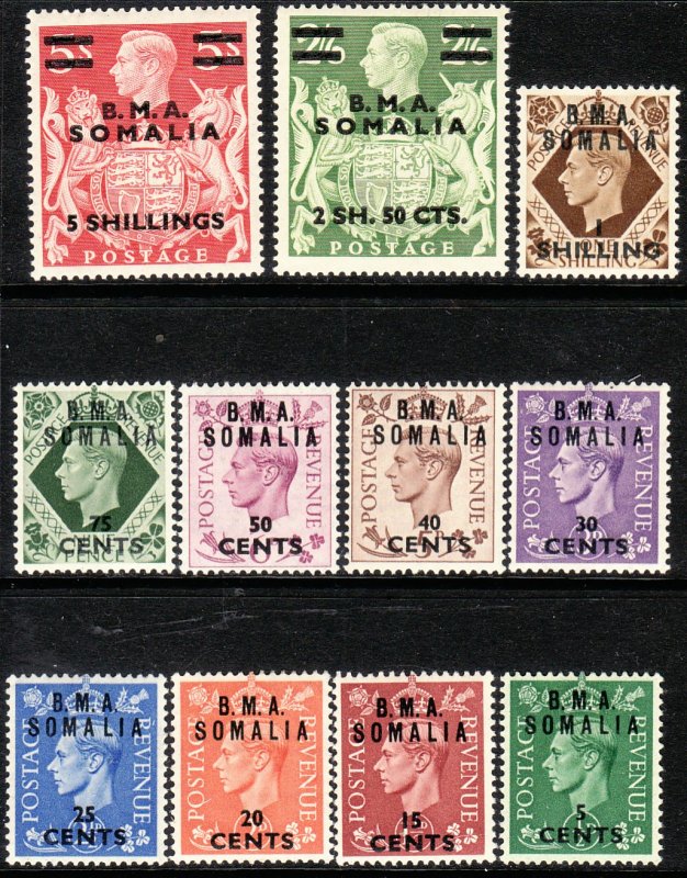 1948 GB offices in B.M.A Somalia KGVI full set ML-MH Sc# 10 / 20 $48.25