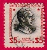 US SCOTT#834 1938 $5 CALVIN COOLIDGE - USED