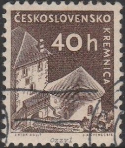 Czechoslovakia #974 1960 40h Brown Kremnica Castle UNUSED-Fine-OG-H.