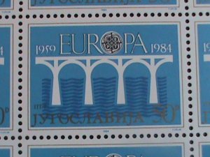 ​YUGOSLAVIA-1984 SC# 1679 EUROPA: 1959-84 EUROPA STAMPS MNH SHEET -VERY FINE