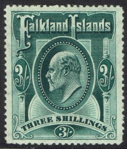 FALKLAND ISLANDS 1904 KEVII 3/-