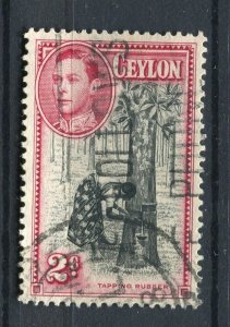 CEYLON; 1938-40s early GVI pictorial issue fine used shade of 2c. value