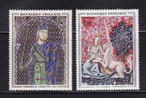 France #1106-7 F-VF Mint NH ** Paintings, Unicorn