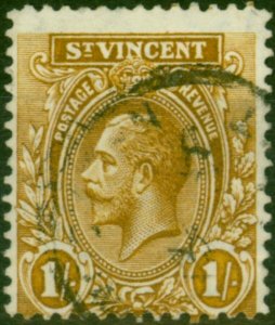 St Vincent 1914 1s Bistre SG117 Fine Used