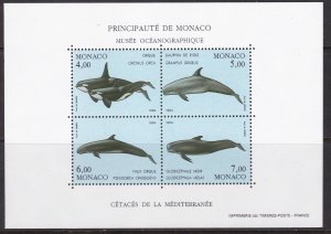 Monaco, Fauna, Animals, Whales, Dolphins MNH / 1994