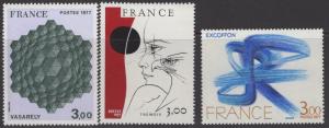 FRANCE SG2176/8 1977 PHILATELIC CONGRESS WORKS OF ART MNH