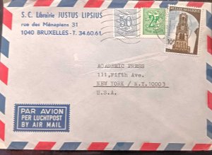 C) 1974, BELGIUM, AIR MAIL, COVER SENT TO THE UNITED STATES, MULTIPLE STAMPS. XF