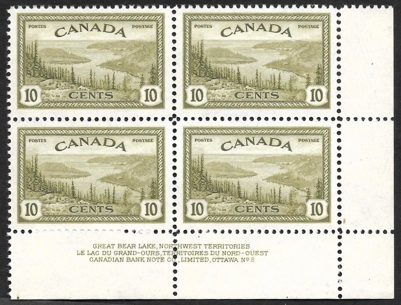 Doyle's_Stamps: Scott #268** to #272** Canadian 1946 NH Plate Block Set