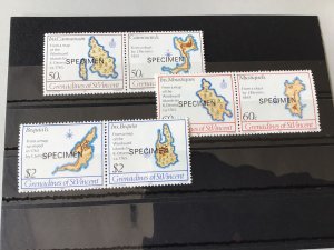 Grenadines of St Vincent Specimen  mint never hinged pairs stamps Ref 64565