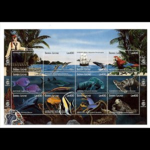 SIERRA LEONE 1999 - Scott# 2160 Sheet-Marine Life NH