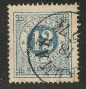 SWEDEN Scott 22 used 1872 perf 14 