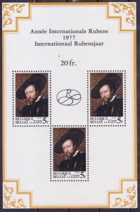 Belgium, 1977, 400th Anniversary of the Death of P.P.Rubens, s/s, Mi#B46, MNH,++
