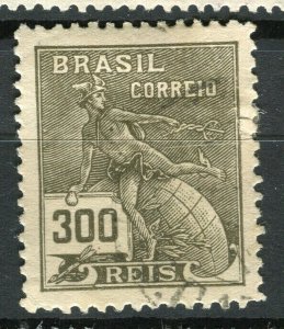 BRAZIL; 1920 early defintive issue fine Mint hinged 300r. value