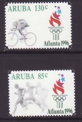 Aruba-Sc#137-8- id5-unused NH set-Sports-Olympics-Atlanta-1996-