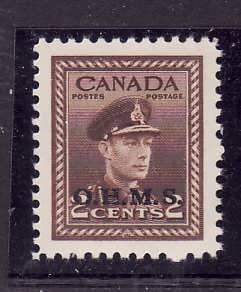 Canada -Sc#o2-2c brown KGVI OHMS-NH-id#345-1949-50-
