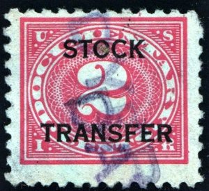 RD25 2¢ Stock Transfer Stamp (1928) Used