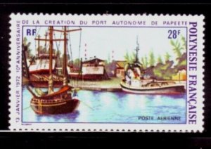 French Polynesia Sc C83 NH issue of 1972 - Sea Port - Ships