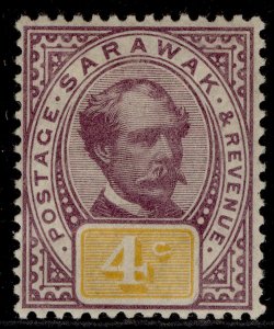 SARAWAK QV SG11, 4c purple & yellow, M MINT. Cat £50.