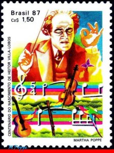 2095 BRAZIL 1987 HEITOR VILLA LOBOS, CONDUCTOR, MUSIC, FAMOUS PEOPLE, C-1543 MNH