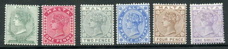 Malta SG20/28 Fine Fresh Mint (except 1/2d Thin) Cat 120 pounds 