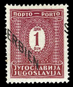 German WWII Occupation, Serbia #Mi. 2var, 1941 1d carmine lilac, overprint sh...