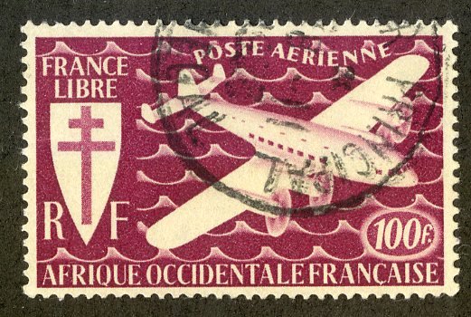 FRENCH WEST AFRICA C3 USED BIN $1.00 AIRPLANE