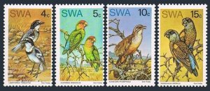 South West Africa 363-366,MNH. Birds 1974.Chat-Strike,Lovebird,Damara,Parrot.