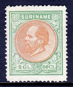 SURINAME — SCOTT 16 — 1879 2.50g KING WILLIAM III HIGH VALUE — NGAI — SCV $80.00