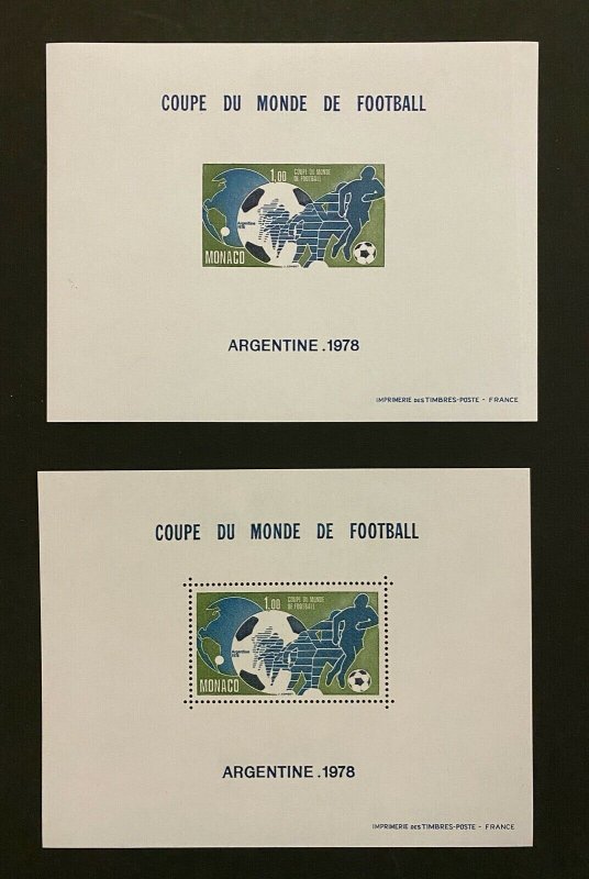 Monaco Stamps Block Special N 10 & 10a soccer world cup Argentina 1978/ football