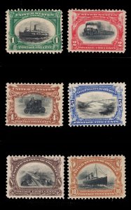 MOMEN: US STAMPS #294-299 PAN-AMERICAN SET MINT OG H/1NH(5c) LOT #82765*