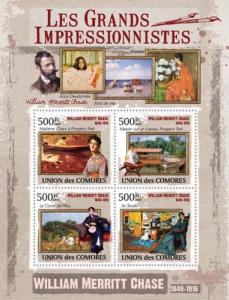 COMORES 2009 SHEET WILLIAM MERRITT CHASE IMPRESSIONISTS ART PAINTINGS cm9319a