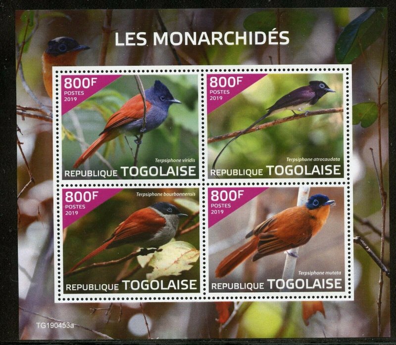 TOGO 2019 BIRDS: MONARCHS SHEET MINT NEVER HINGED