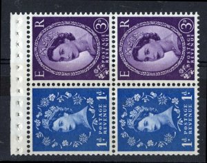 GB 1960 Blue phosphor 1d/3d booklet panes of 4 perf AP, quite good perfs, wmk