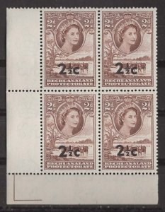 Bechuanaland # 171 New Currency - 2½c Overprint block  (1) Mint NH