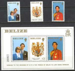 Belize Sc# 548-554 (Assorted) MNH Set/4 1981 Charles & Diana Royal Wedding