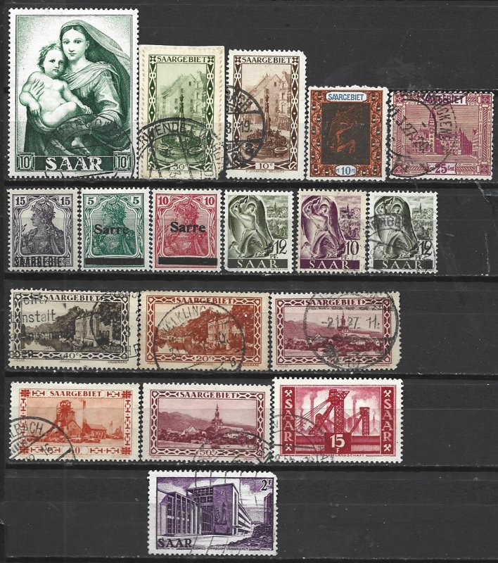 COLLECTION LOT 14783 SAAR 18 MH/USED STAMPS 1920+