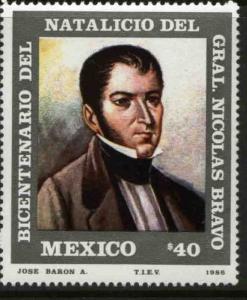 MEXICO 1450 Bicent of the Birth of Gen Nicolas Bravo MINT, NH. VF.