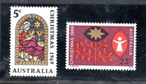 AUSTRALIA 466-467 Crhistmas 1969  Complete set