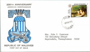 Maldives 1976 FDC - 200th Anniversary American Independence - F12497