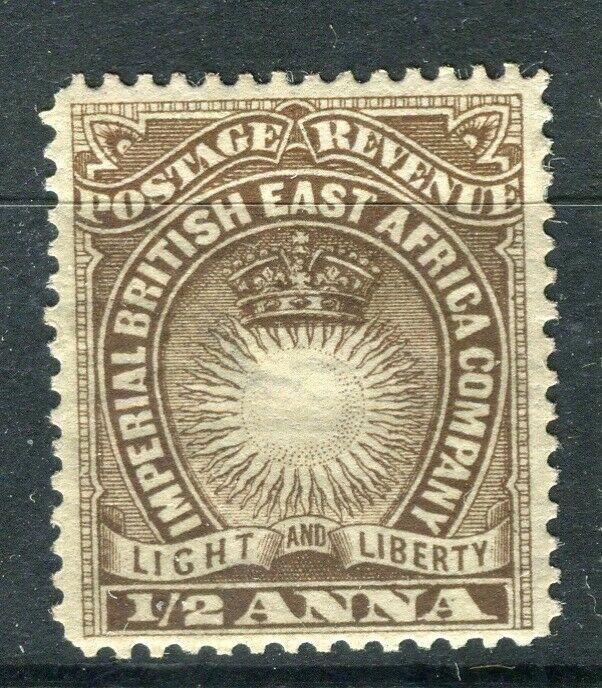 BRITISH EAST AFRICA; 1890 classic Company issue fine Mint hinged 1/2a. value