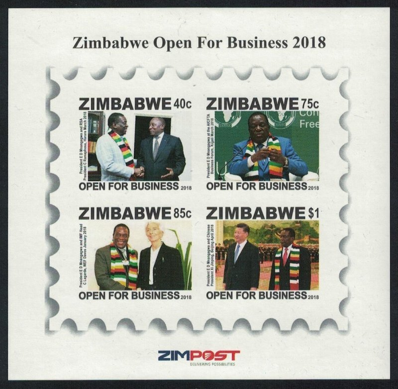 Zimbabwe Open for Business with China Xi Jinping MS 2018 MNH